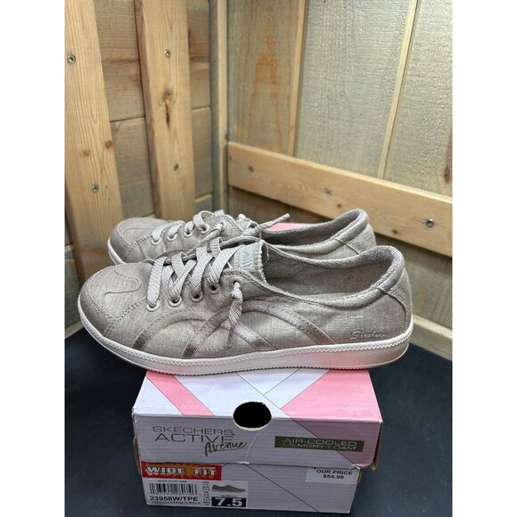Skechers Womens Madison Ave-Take A Walk Wide Fit Sneakers 7.5 Taupe - Picture 6 of 9